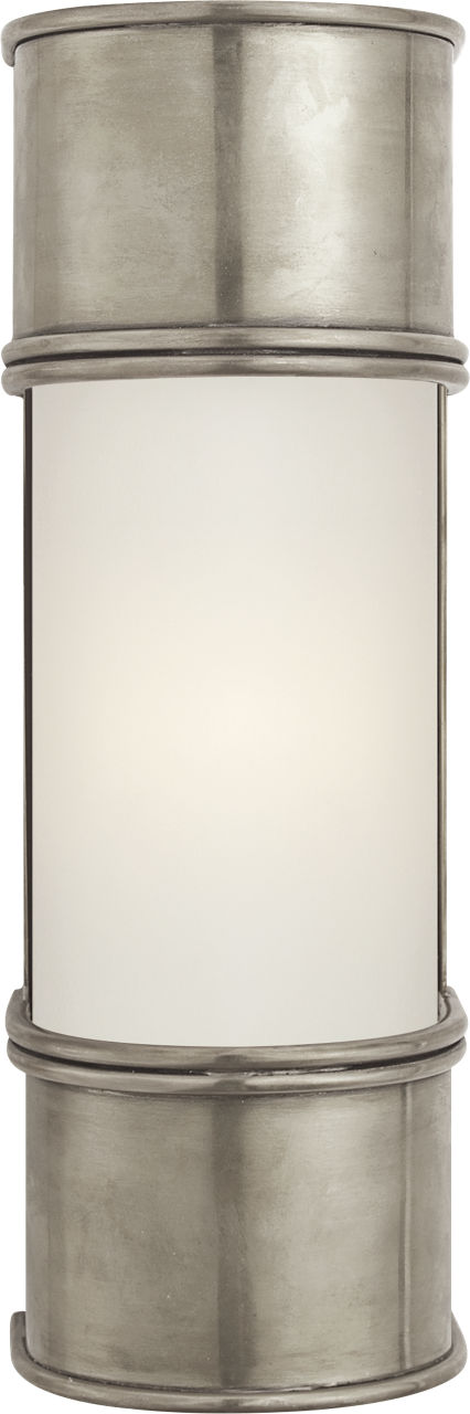 Oxford 12" Bath Sconce in Antique Nickel with Frosted Glass
