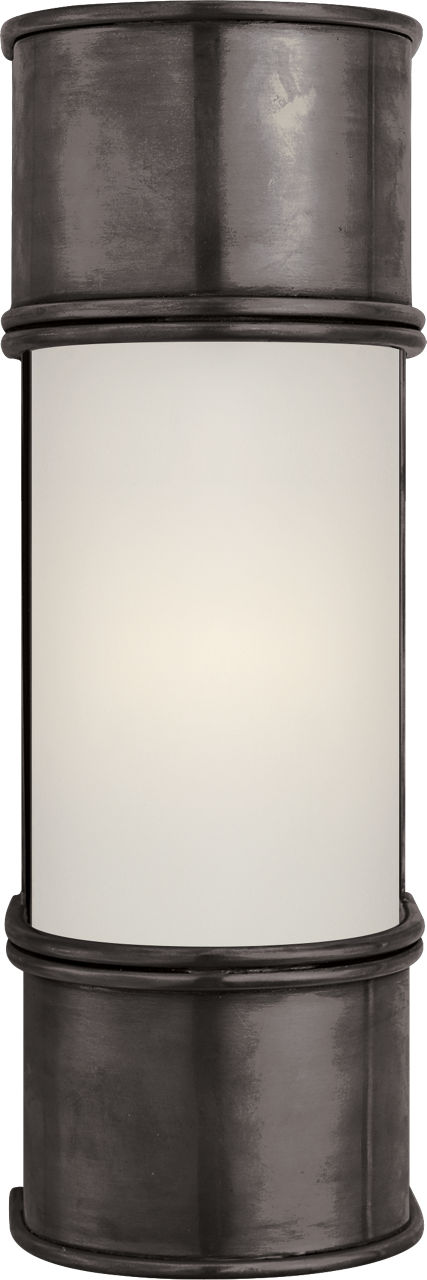 Oxford 12" Bath Sconce in Bronze with Frosted Glass