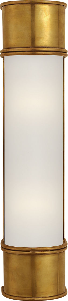 Oxford 18" Bath Sconce in Antique-Burnished Brass with Frosted Glass