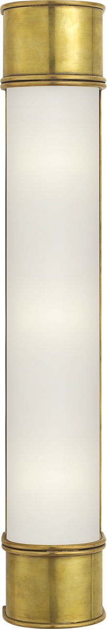 Oxford 24" Bath Sconce in Antique-Burnished Brass with Frosted Glass