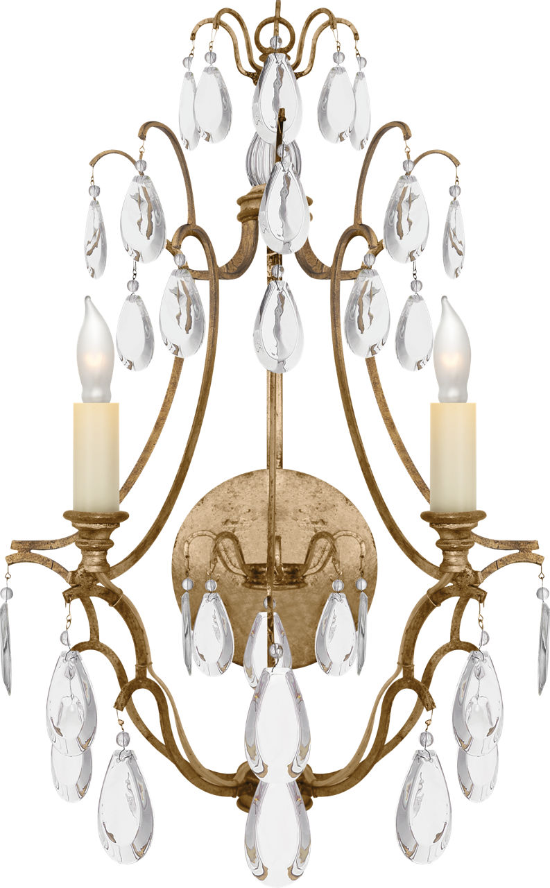 Penhurst Sconce in Gilded Iron with Clear Glass