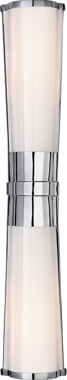 Carew Linear Sconce in Polished Nickel with White Glass