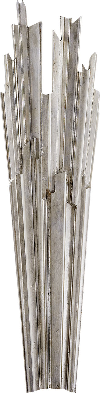 Claymore Tall Sconce in Burnished Silver Leaf
