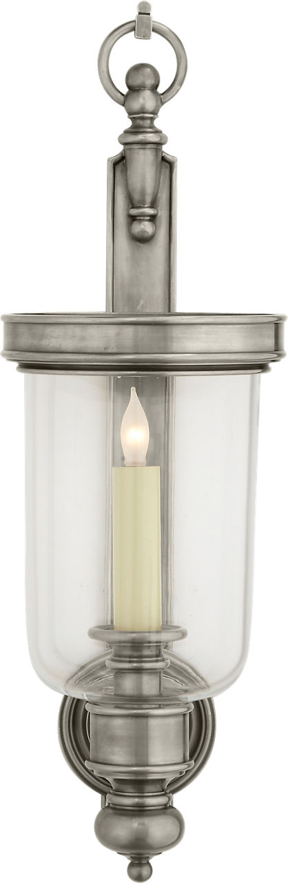 Georgian Small Hurricane Wall Sconce in Antique Nickel