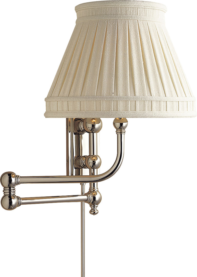Pimlico Swing Arm in Polished Nickel with Linen Collar Shade