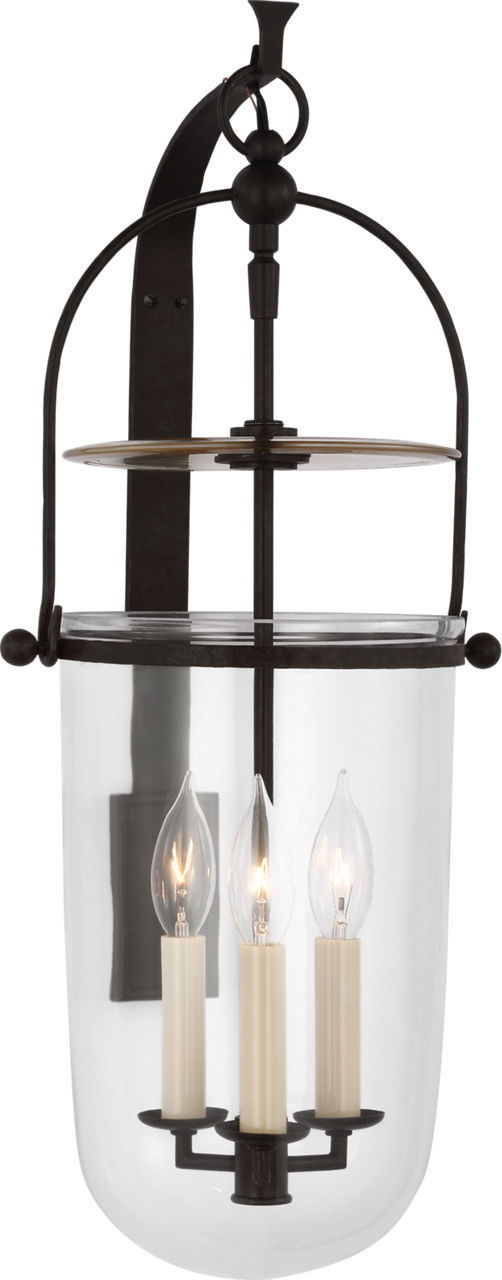 Lorford Medium Sconce in Aged Iron with Clear Glass