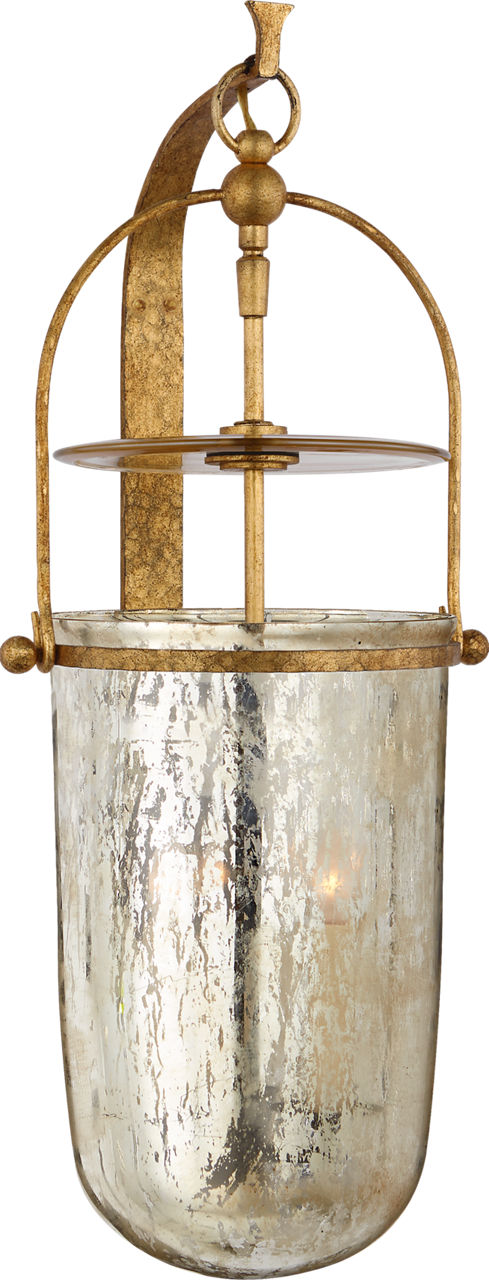 Lorford Medium Sconce in Gilded Iron with Antiqued Mercury Glass
