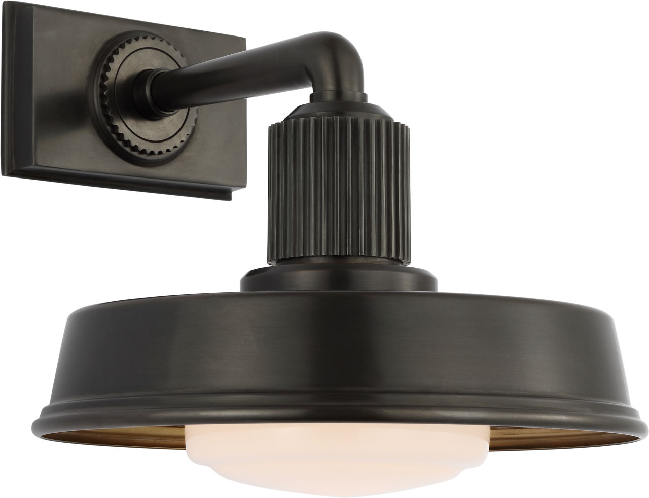 Ruhlmann Small Sconce in Bronze with White Glass