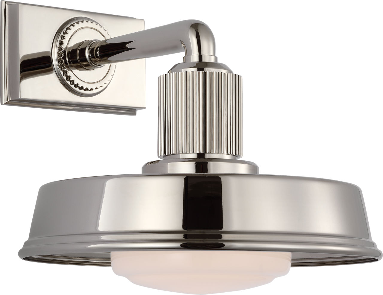 Ruhlmann Small Sconce in Polished Nickel with White Glass