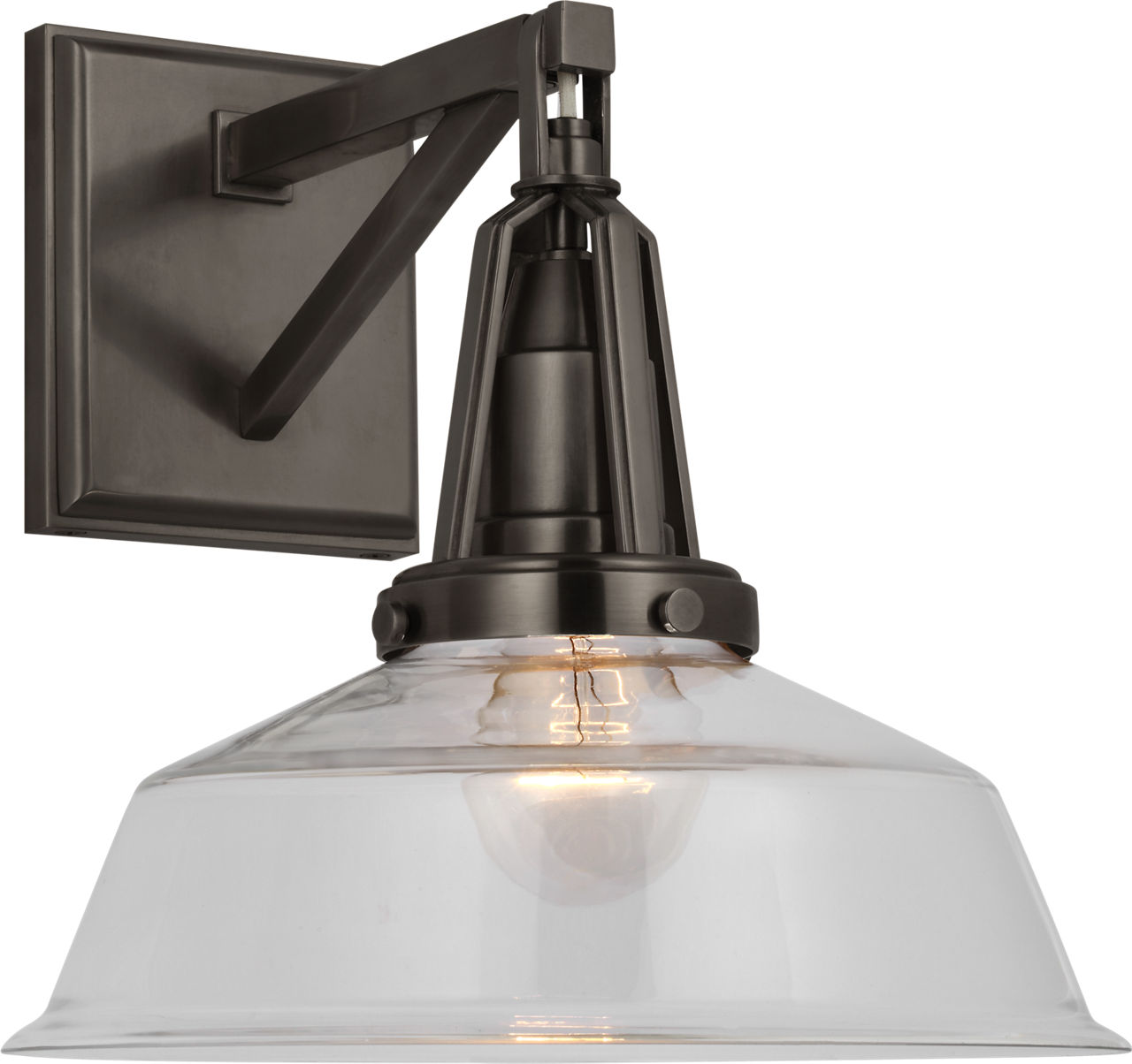 Layton 10" Sconce in Bronze with Clear Glass