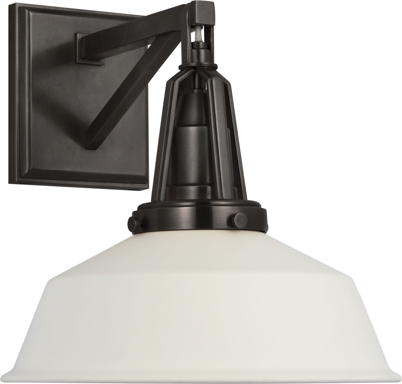 Layton 10" Sconce in Bronze with Matte White Shade