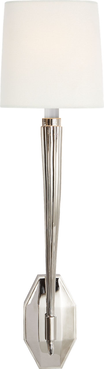 Ruhlmann Single Sconce in Polished Nickel with Linen Shade