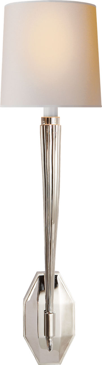 Ruhlmann Single Sconce in Polished Nickel with Natural Paper Shade