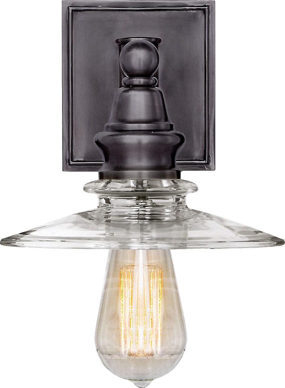 Covington Shield Sconce in Bronze with Clear Glass