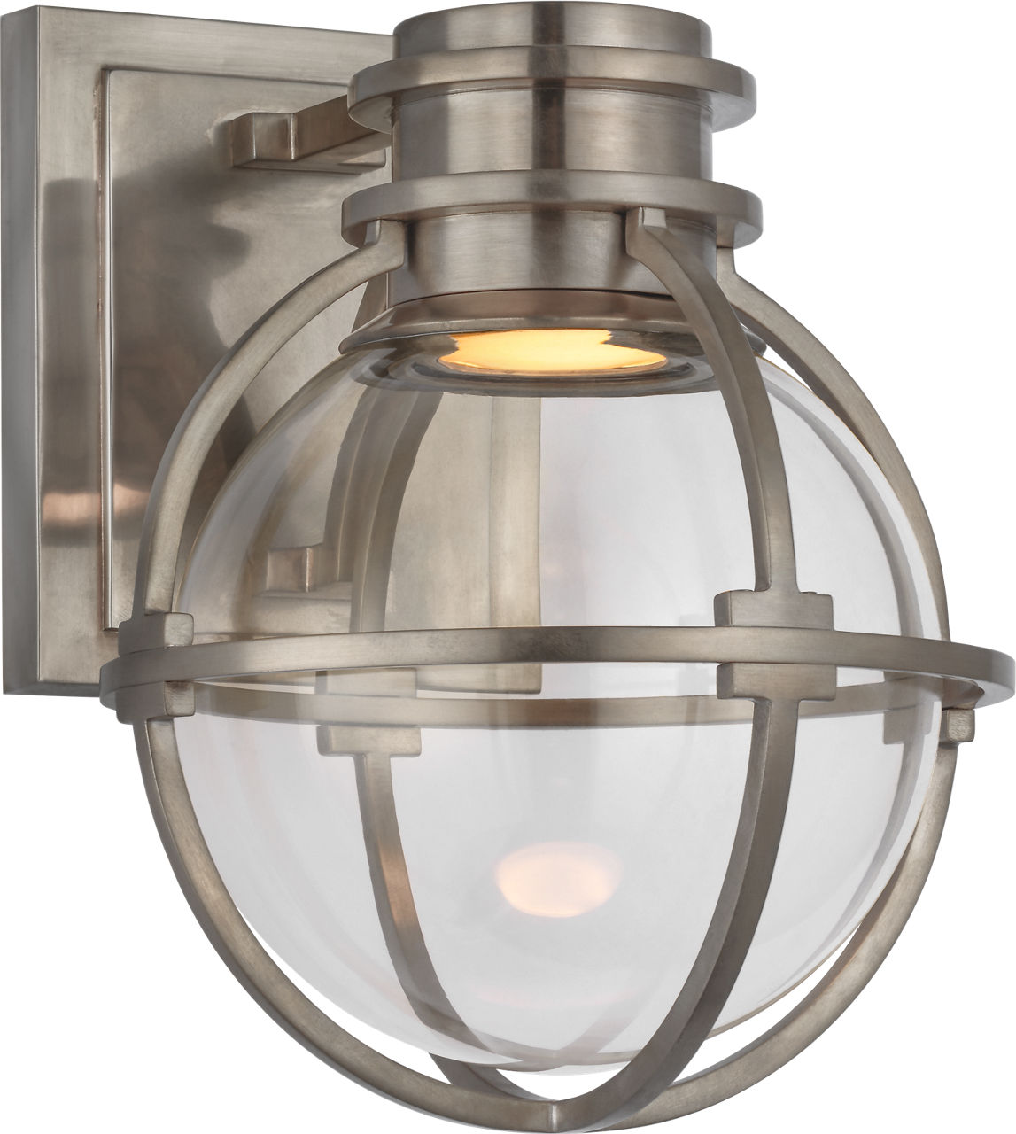 Gracie Single Sconce in Antique Nickel with Clear Glass