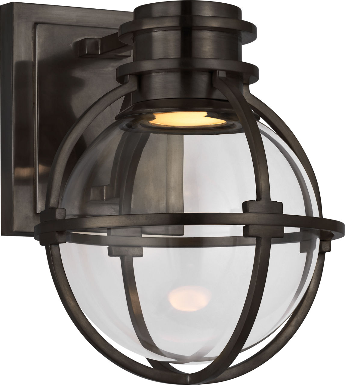 Gracie Single Sconce in Bronze with Clear Glass