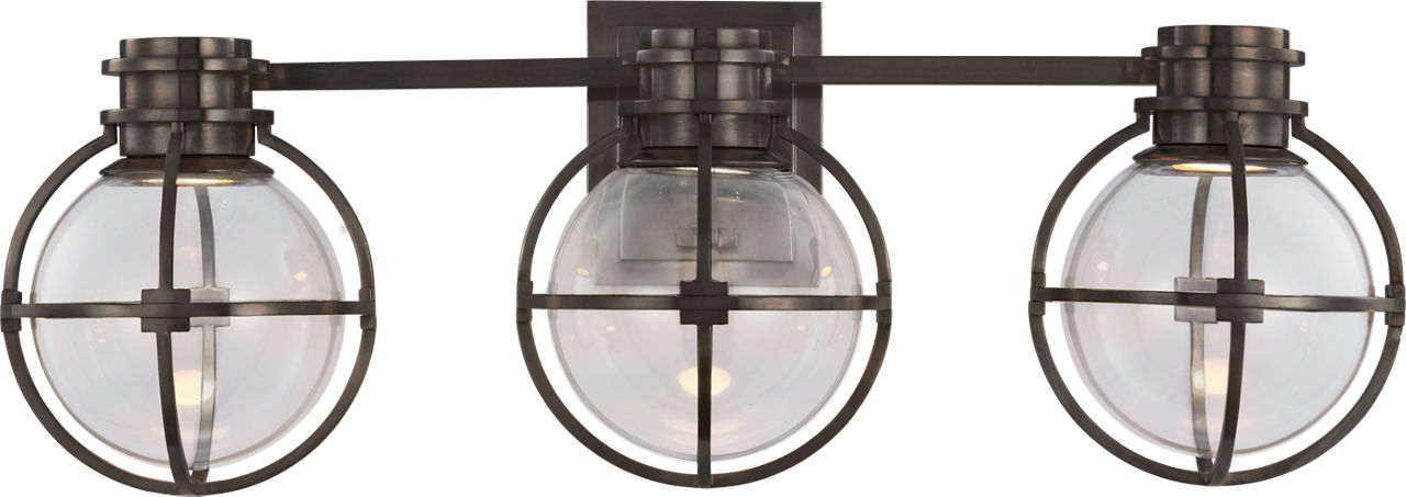 Gracie Triple Sconce in Bronze with Clear Glass