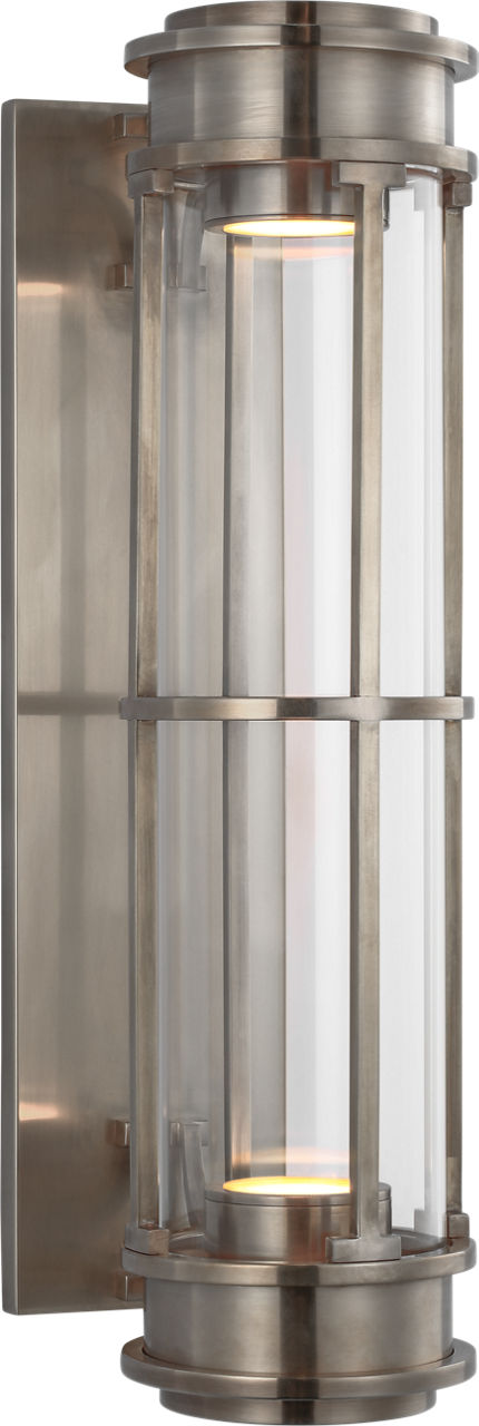 Gracie 19" Linear Sconce in Antique Nickel with Clear Glass