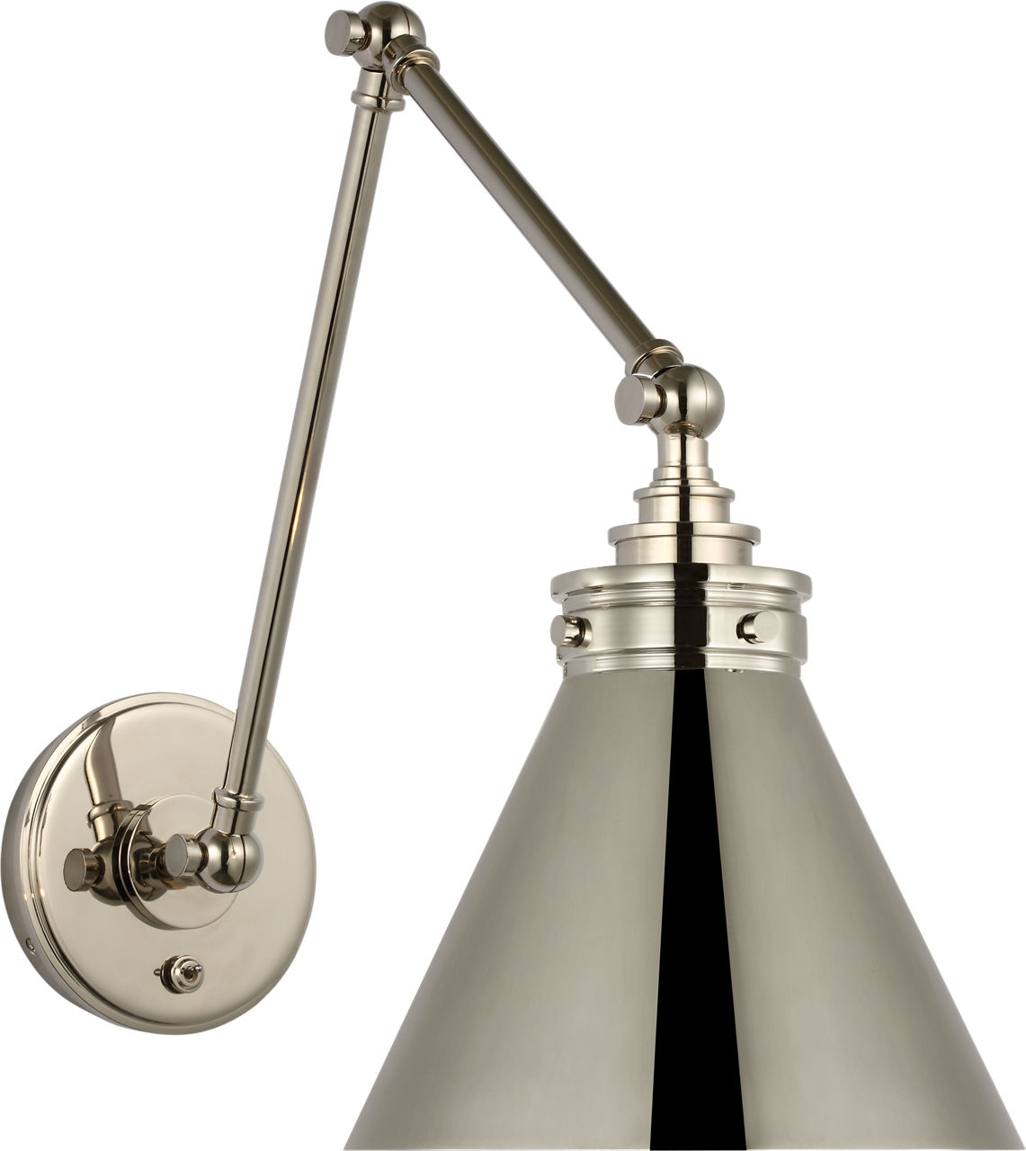 Parkington Double Library Wall Light in Polished Nickel