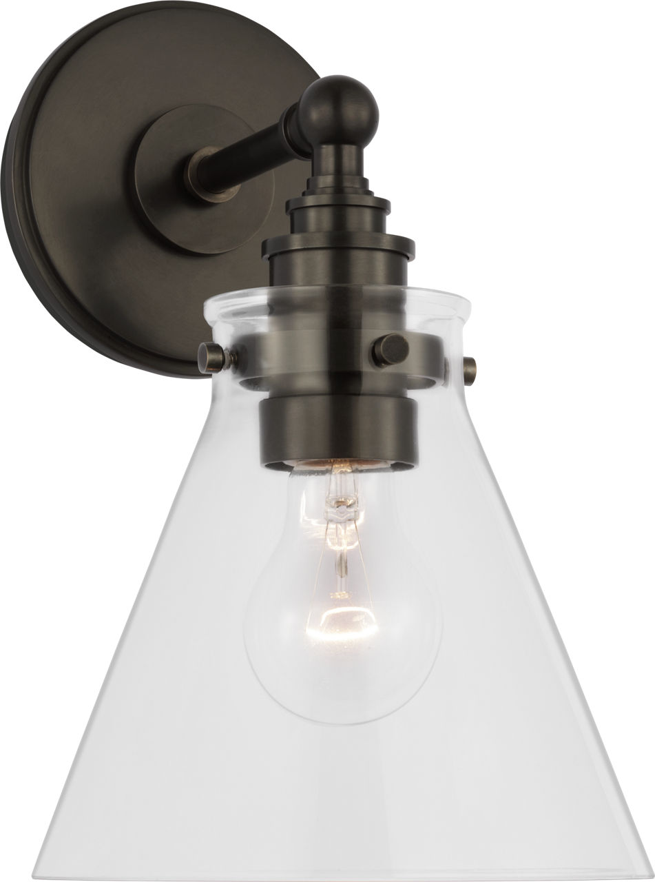 Parkington Small Single Wall Light in Bronze with Clear Glass