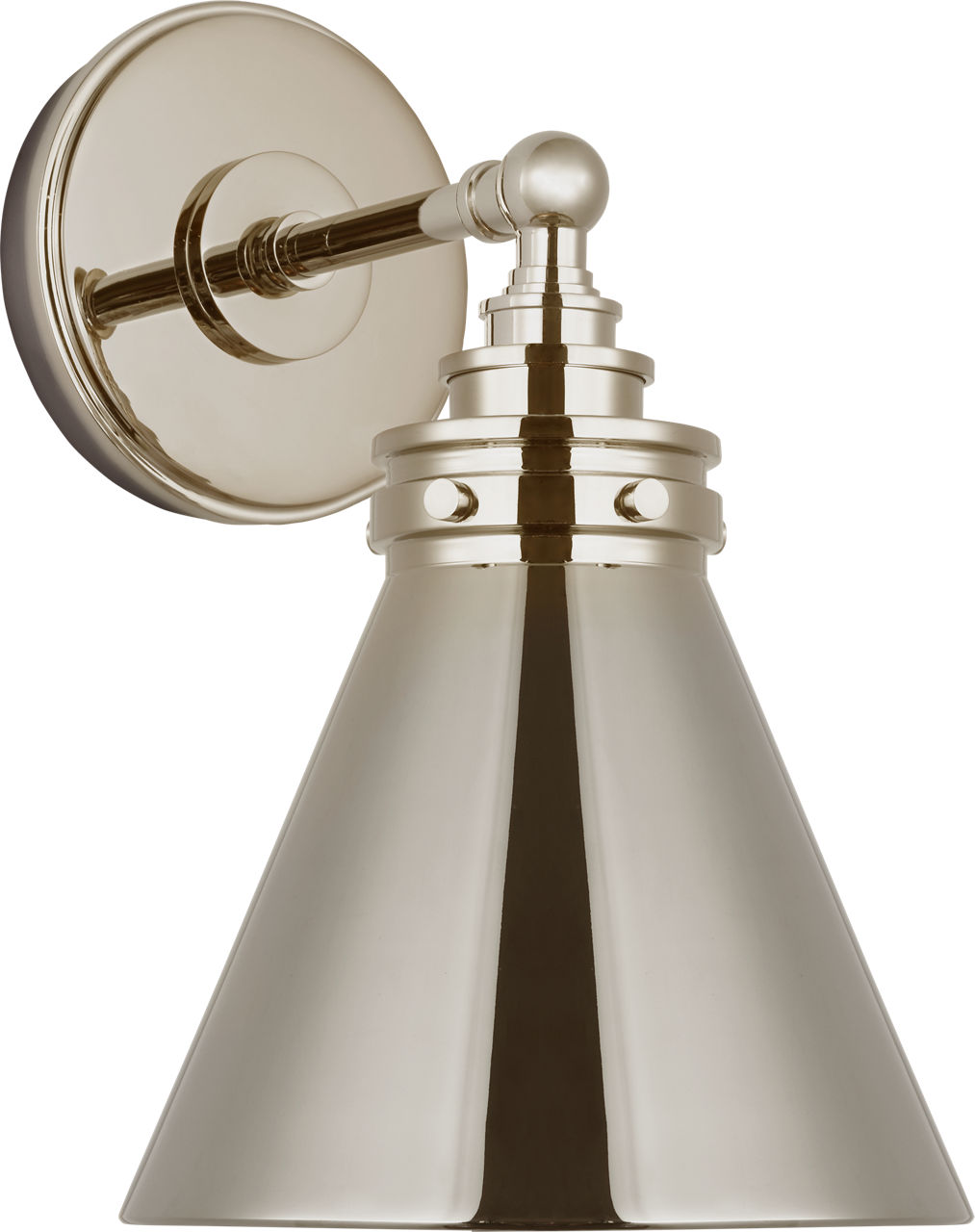 Parkington Small Single Wall Light in Polished Nickel