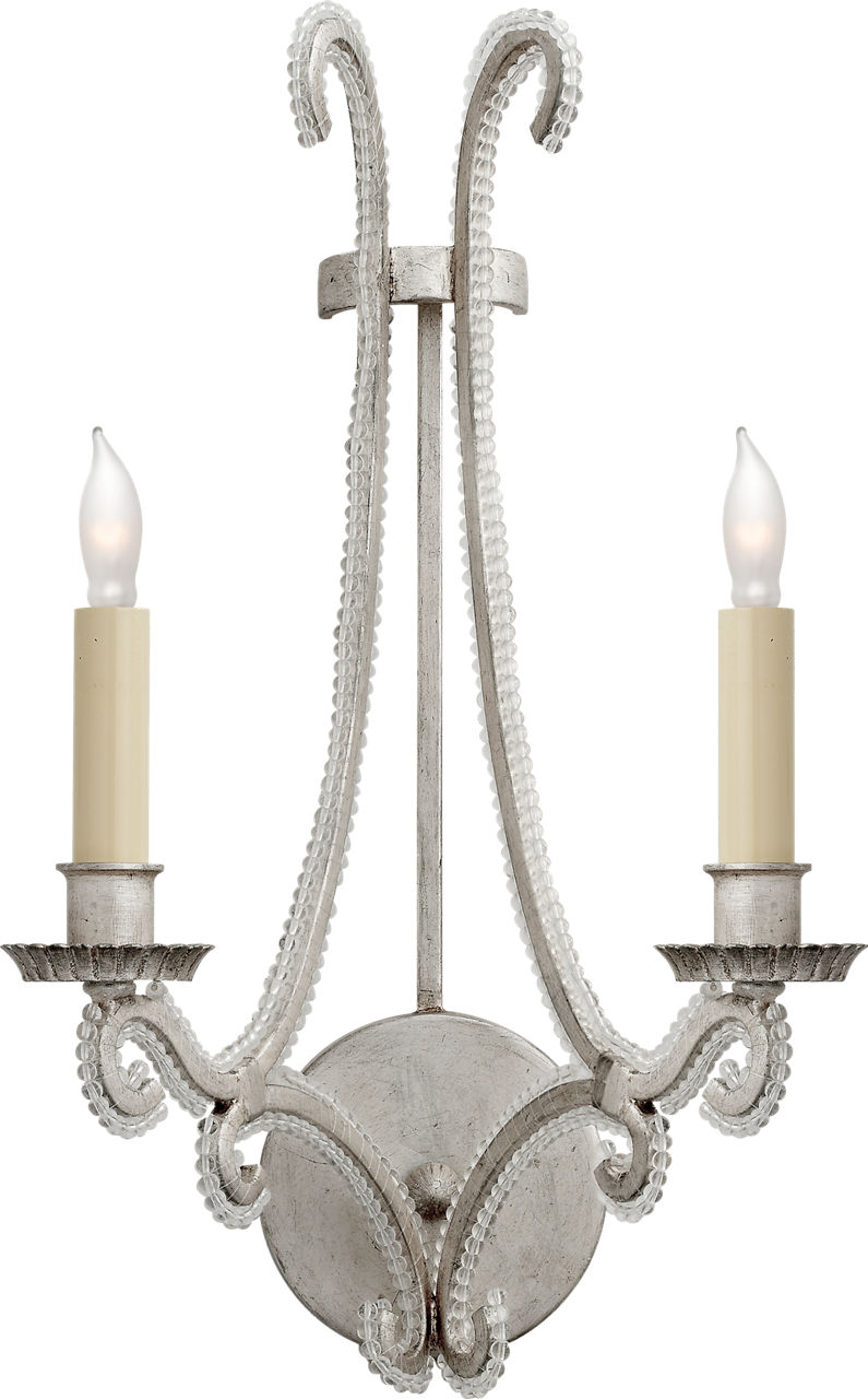Oslo Sconce in Burnished Silver Leaf with Clear Glass