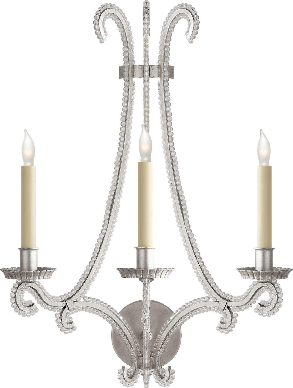 Oslo Large Sconce in Burnished Silver Leaf with Clear Glass