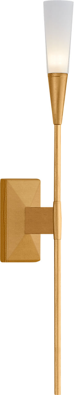 Stellar Single Tail Sconce in Gild with Frosted Acrylic