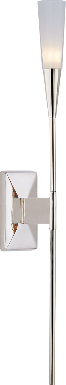 Stellar Single Tail Sconce in Polished Nickel with Frosted Acrylic