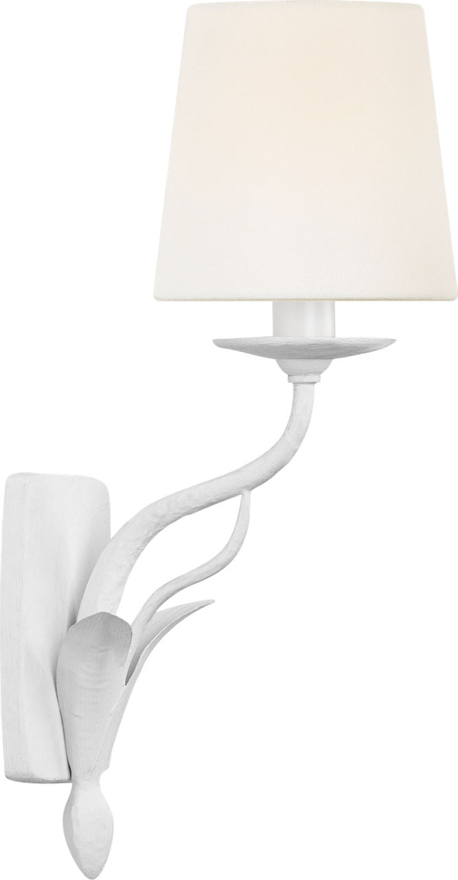Amalfi 15" Sconce in Plaster White with Linen Shade