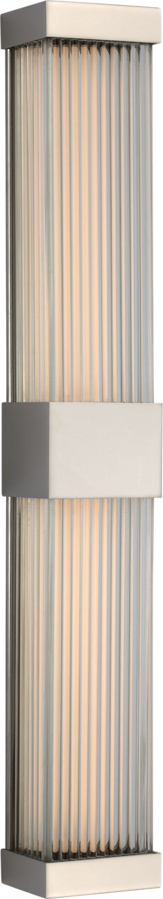 Vance 24" Double Sconce in Polished Nickel with Clear Glass Rods