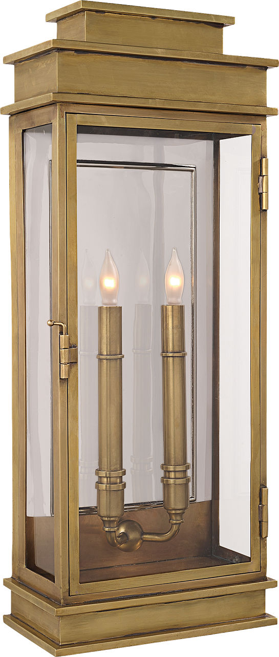 Linear Lantern Tall in Antique-Burnished Brass