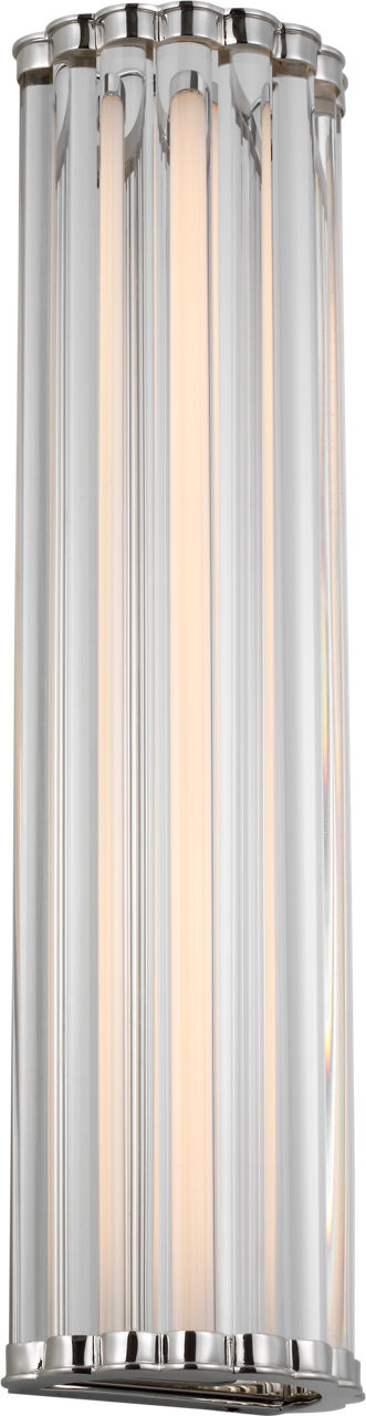 Kean 21" Sconce in Polished Nickel with Clear Glass Rods
