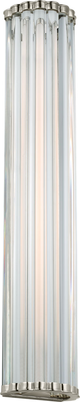Kean 28" Sconce in Polished Nickel with Clear Glass Rods
