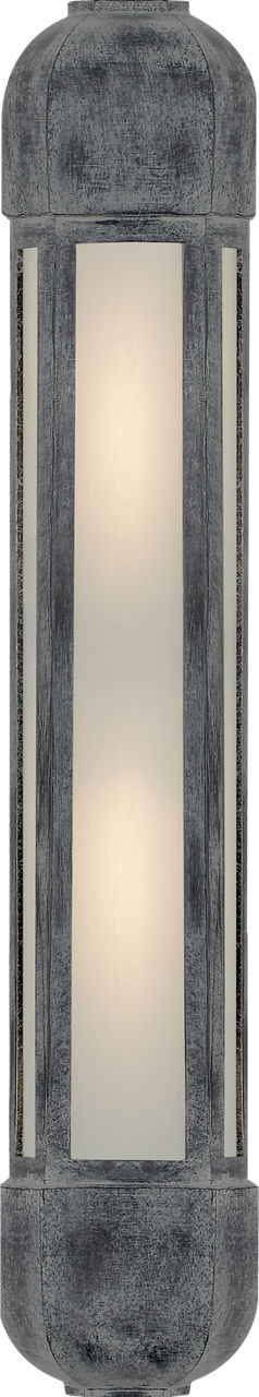 Dublin Tall Faceted Sconce in Weathered Zinc with Frosted Glass