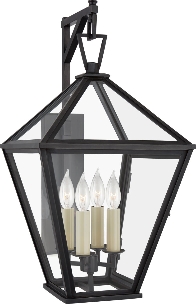 Classic Darlana Medium Bracketed Wall Lantern in Bronze with Clear Glass