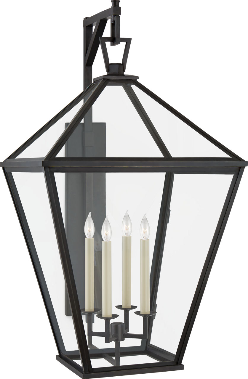 Classic Darlana Grande Bracketed Wall Lantern in Bronze with Clear Glass