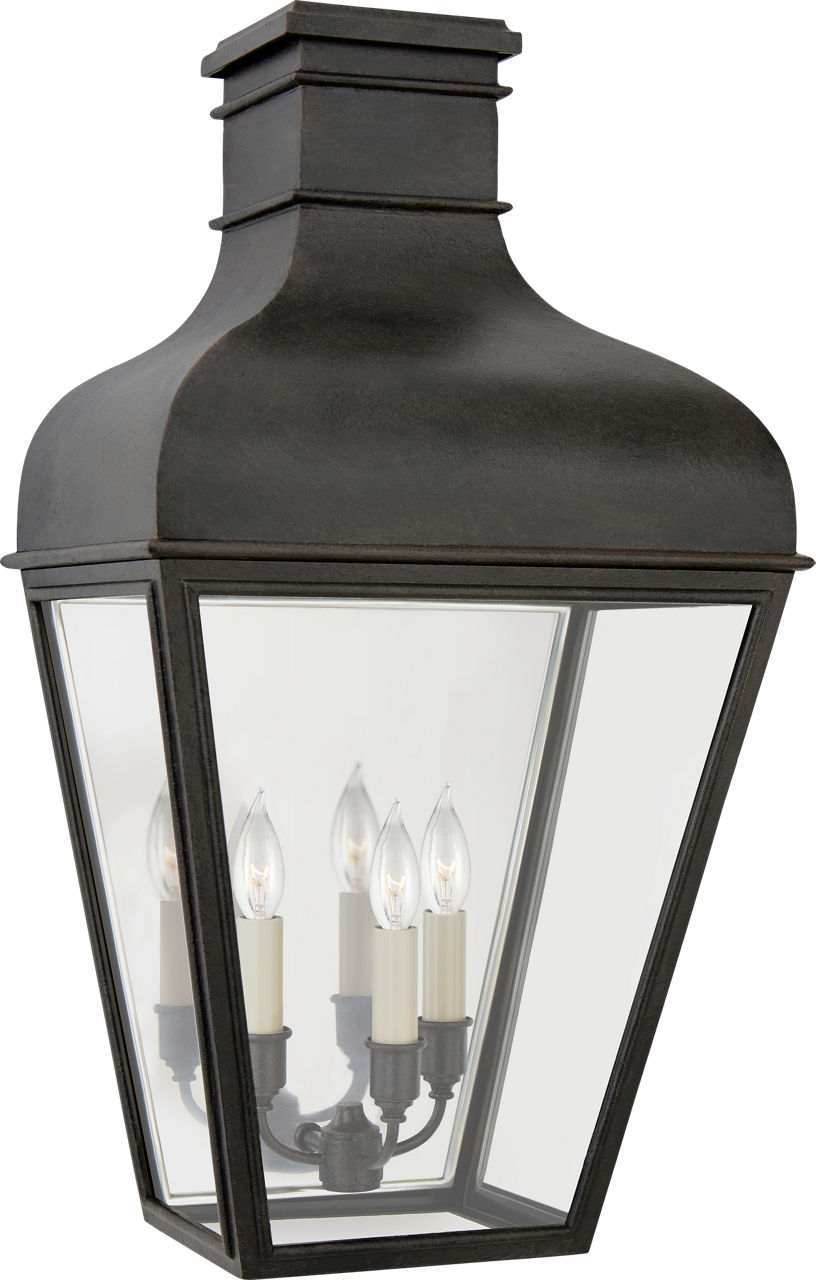 Fremont Medium 3/4 Wall Lantern in French Rust with Clear Glass