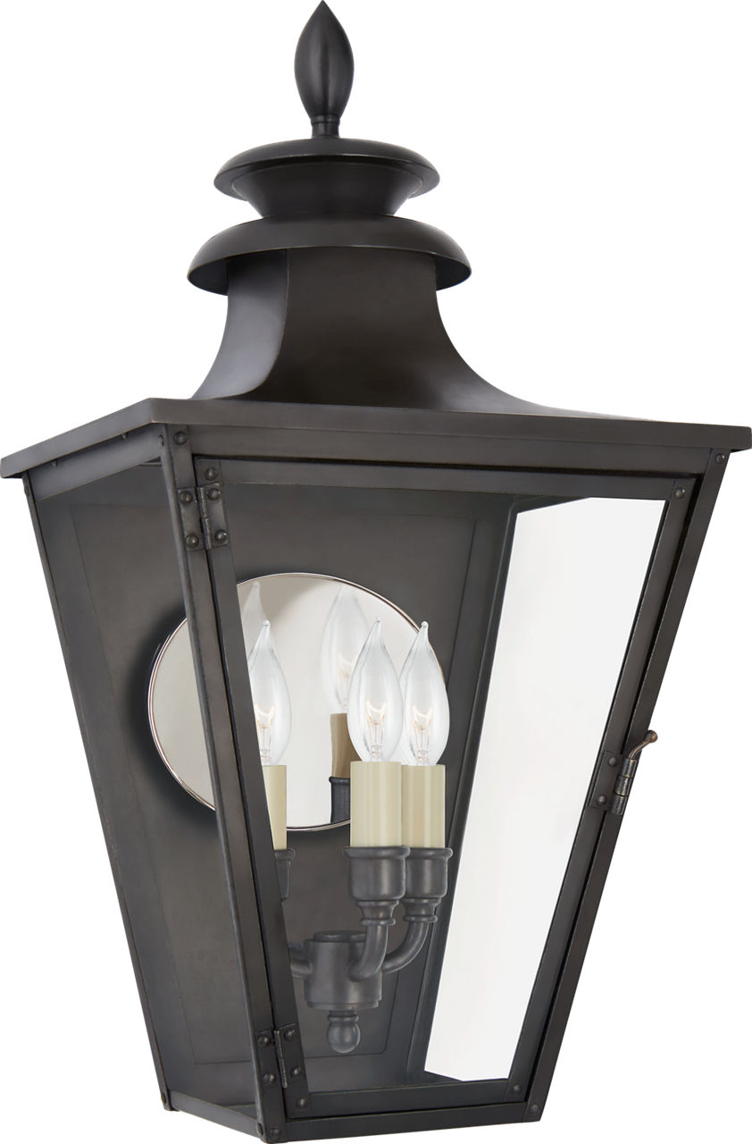 Albermarle Small 3/4 Wall Lantern in Blackened Copper with Clear Glass