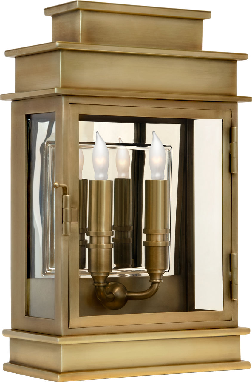 Linear Lantern Short Outdoor in Antique-Burnished Brass