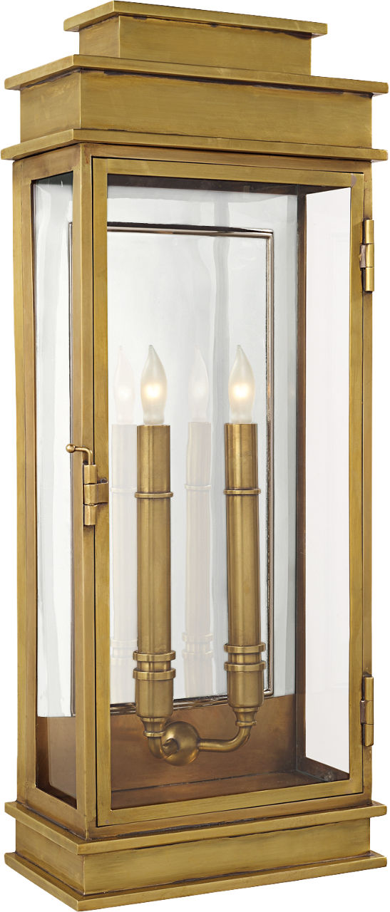 Linear Lantern Tall Outdoor in Antique-Burnished Brass