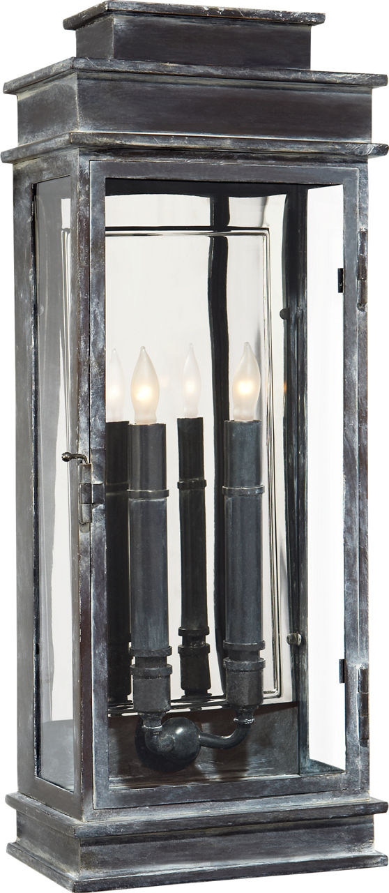 Linear Lantern Tall Outdoor in Weathered Zinc