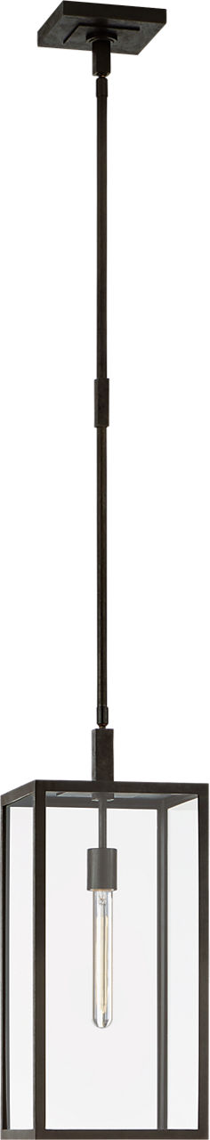 Fresno Medium Hanging Lantern in Aged Iron with Clear Glass