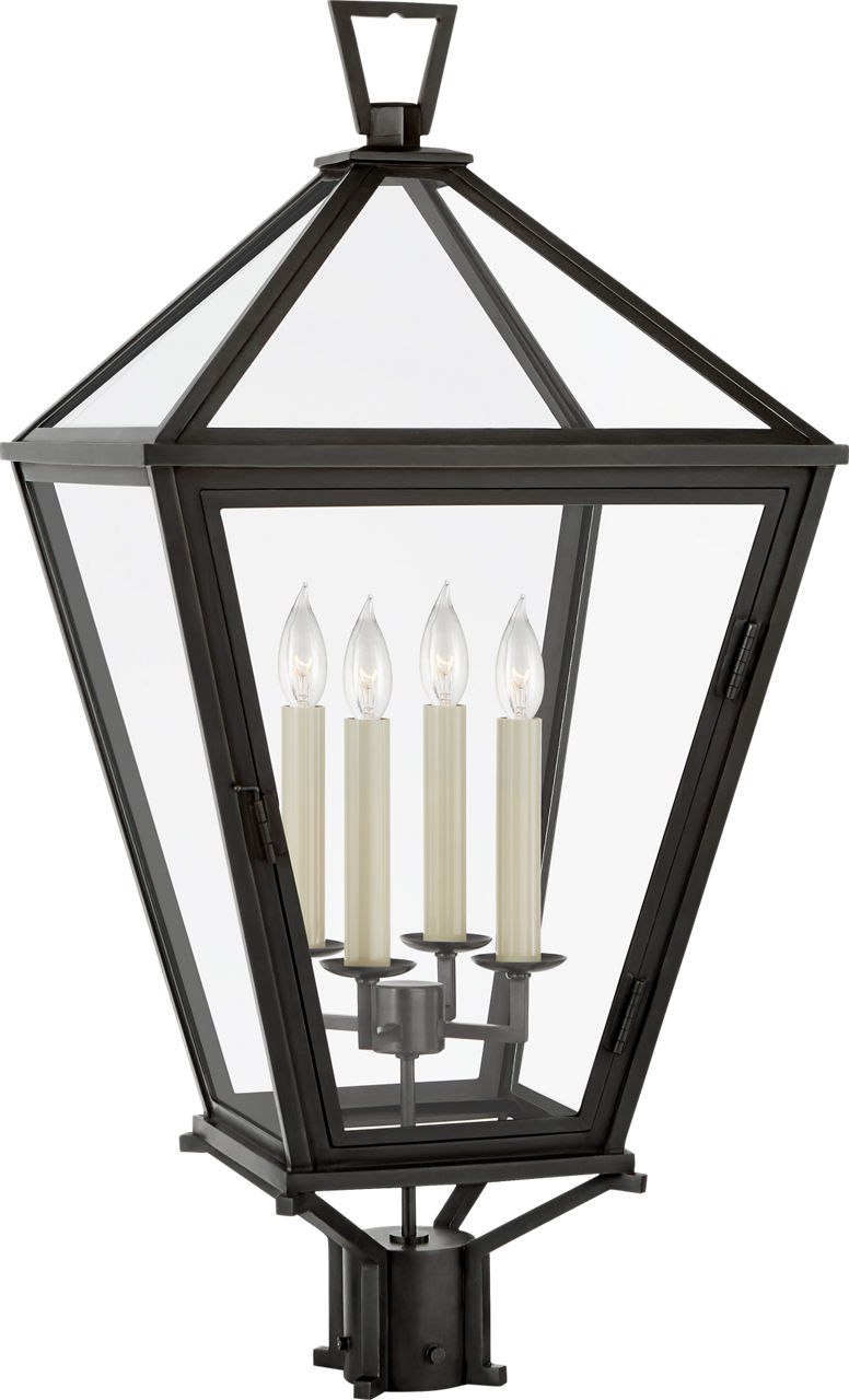 Classic Darlana Post Light in Bronze with Clear Glass