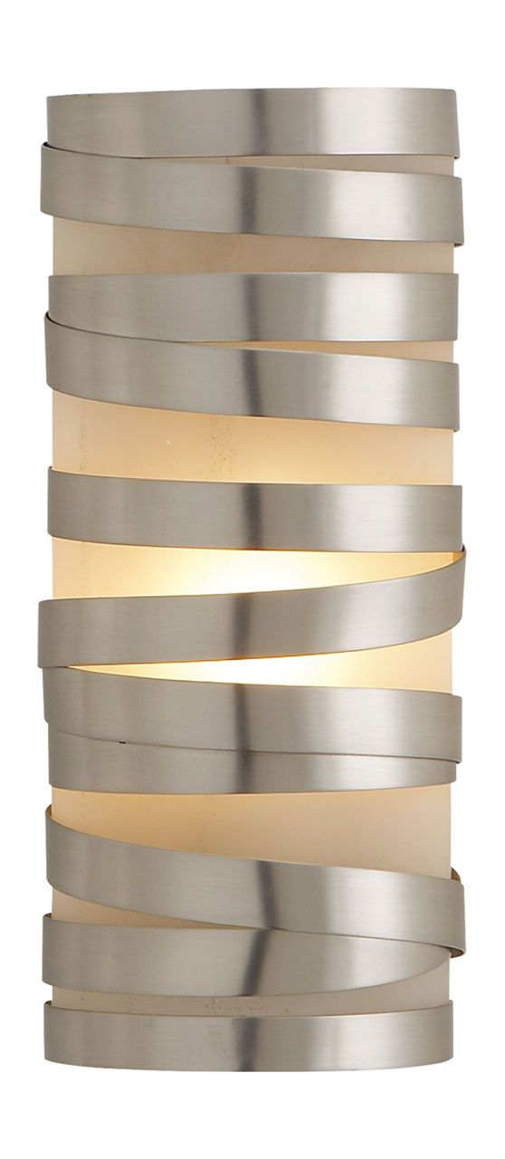 Primitive Sconce in Brushed Steel with Frosted Glass