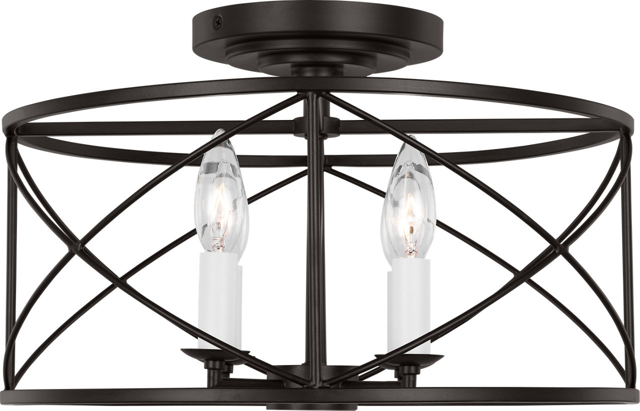 Beatrix Medium Semi-Flush Mount Aged Iron