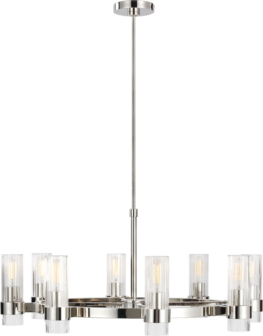 Geneva Medium Chandelier in Polished Nickel
