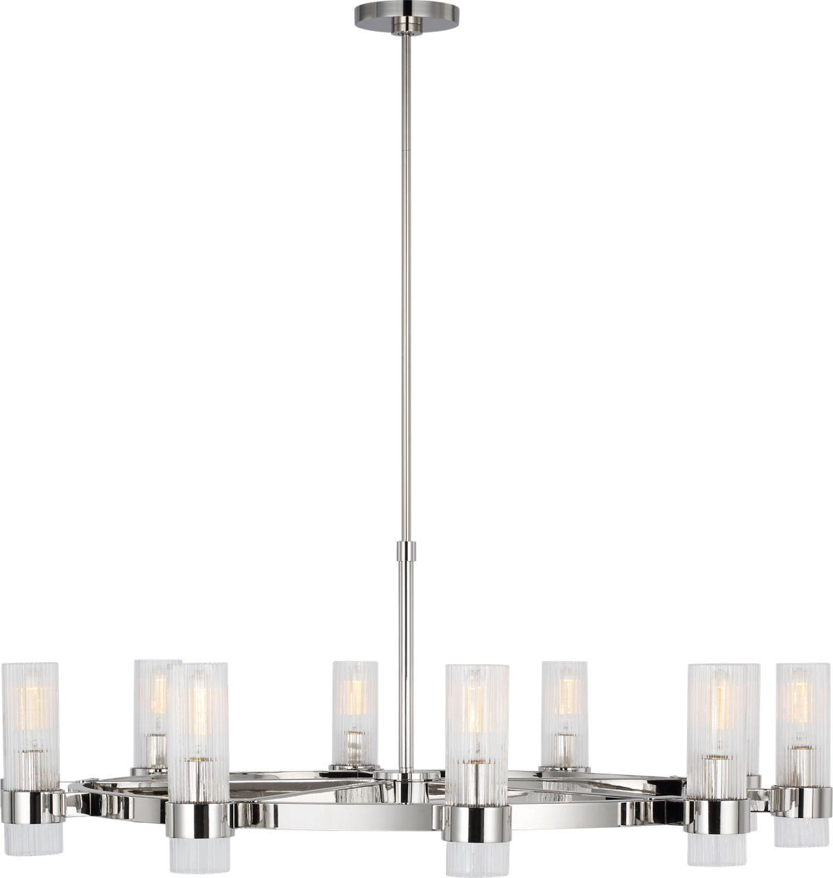 Geneva Large Chandelier Polished Nickel