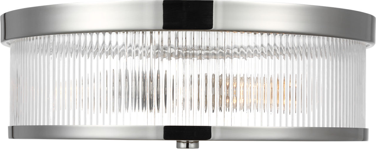 Geneva Medium Flush Mount in Polished Nickel