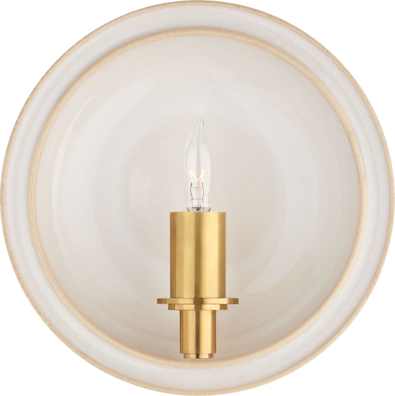 Leeds Small Round Sconce in Ivory